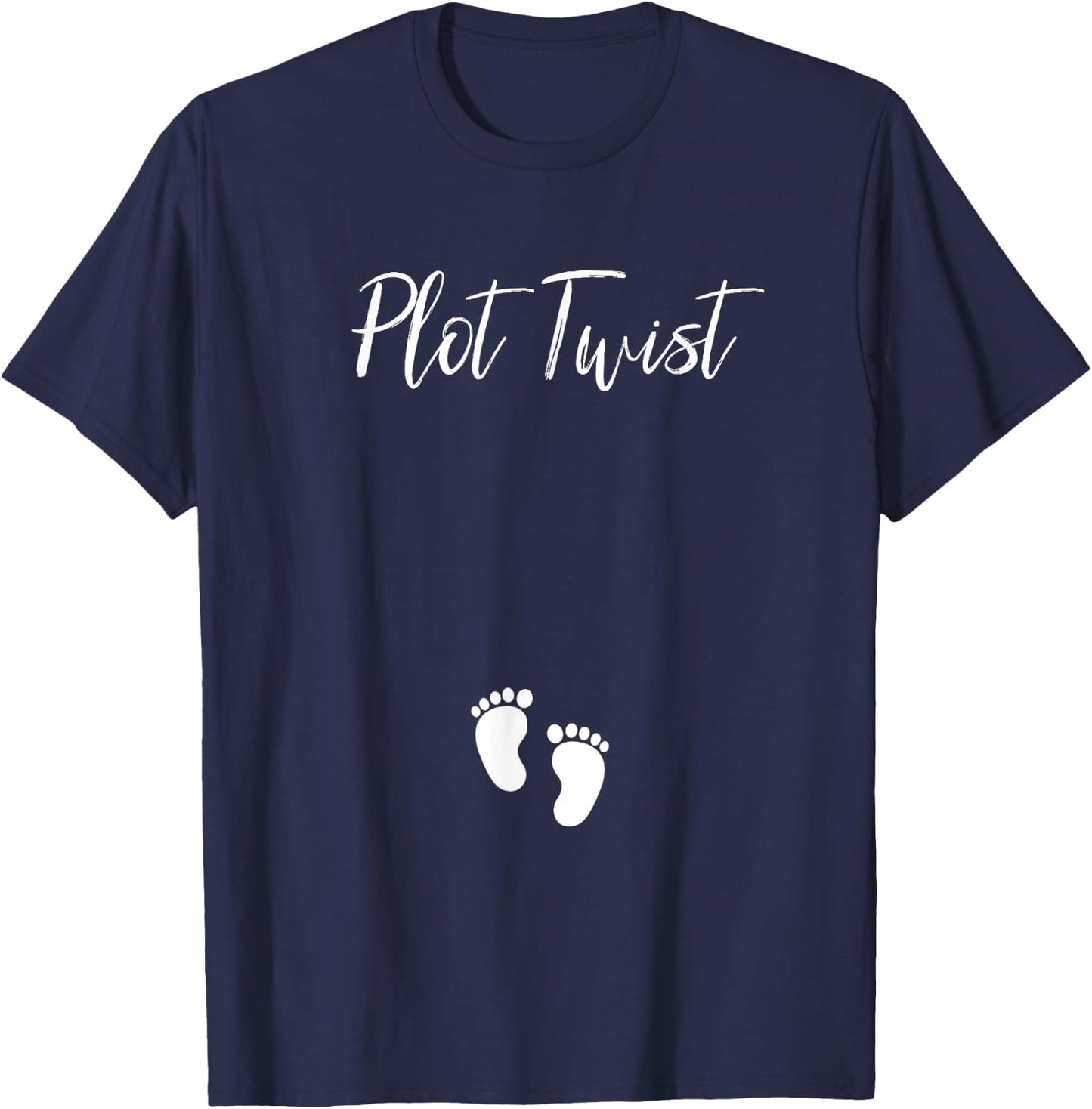 Bookish Plot Twist Pregnancy Announcement for bookworm T-Shirt - T-Shirt | Navy
