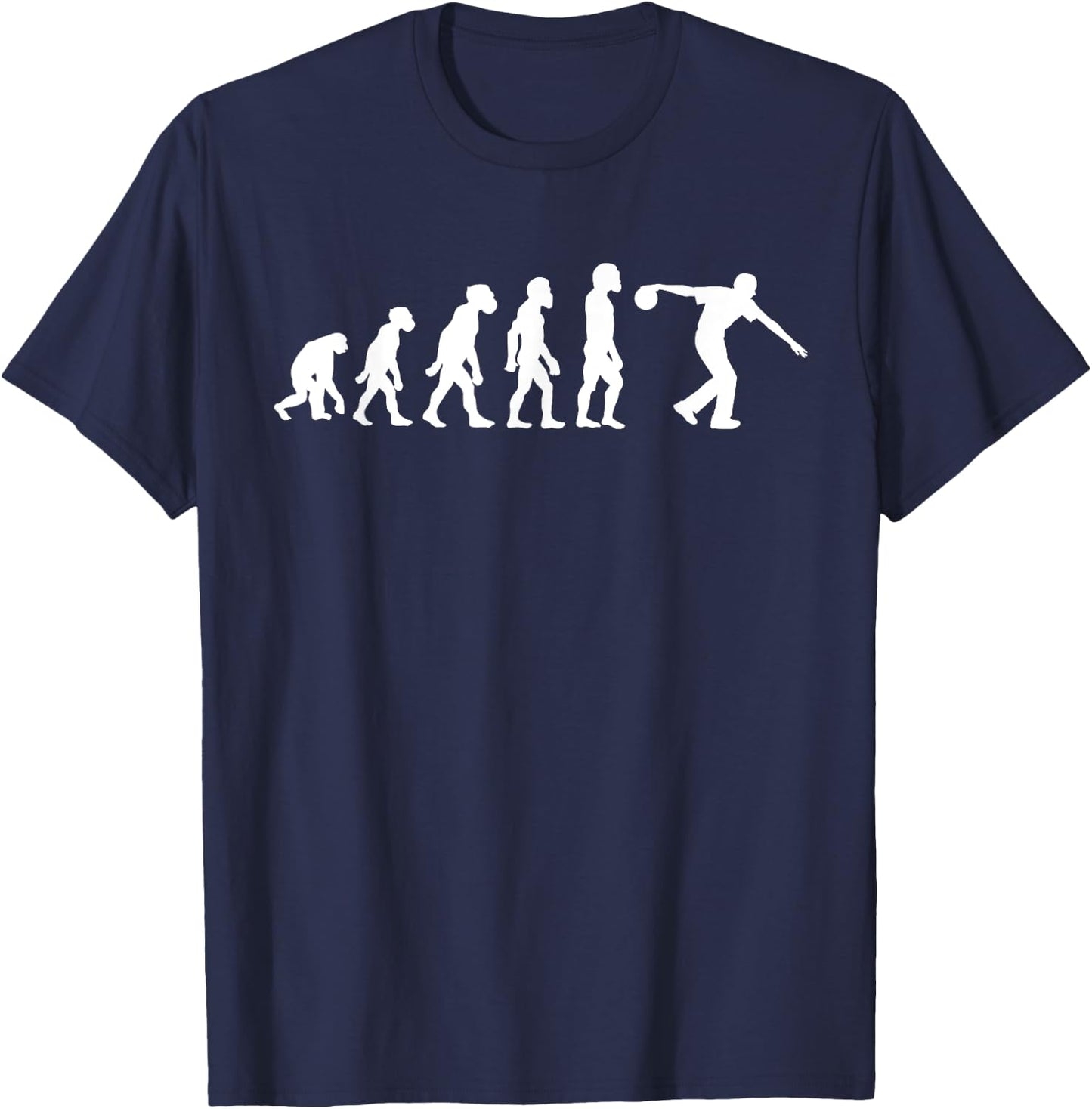 Funny Human Bowling Evolution Pin Ball Bowler Player T-Shirt - T-Shirt | Navy