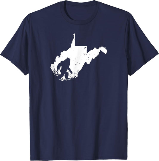 Bigfoot Sasquatch Sighted In State Of West Virginia Bigfoot T-Shirt - T-Shirt | Navy
