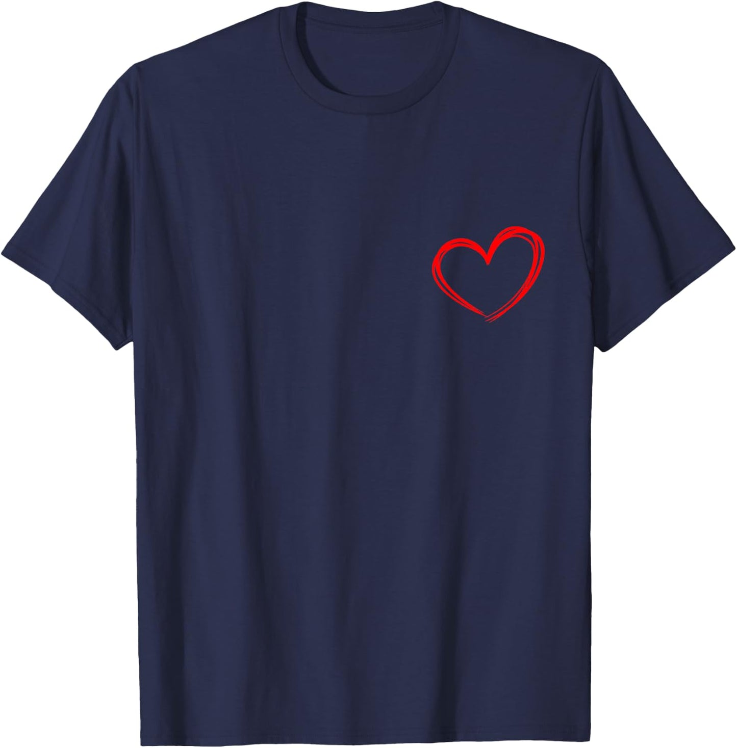 Red Heart Cool Love Heart Graphic Valentines Day Men Women T-Shirt - T-Shirt | Navy