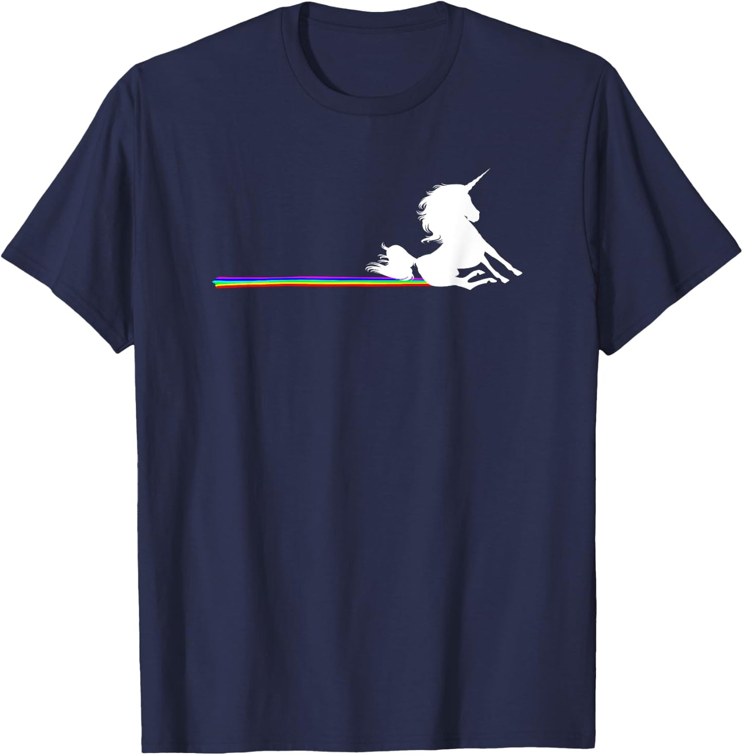 Unicorn Rainbow Poo Poop Funny T-Shirt - T-Shirt | Navy