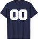Number 00 Sports Jersey Player #00 0 Fan FRONT Print Varsity T-Shirt - T-Shirt | Navy