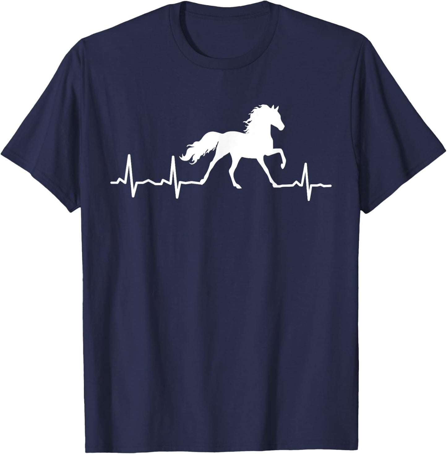 Horse Heartbeat For Horse Riding Lovers T-Shirt - T-Shirt | Navy