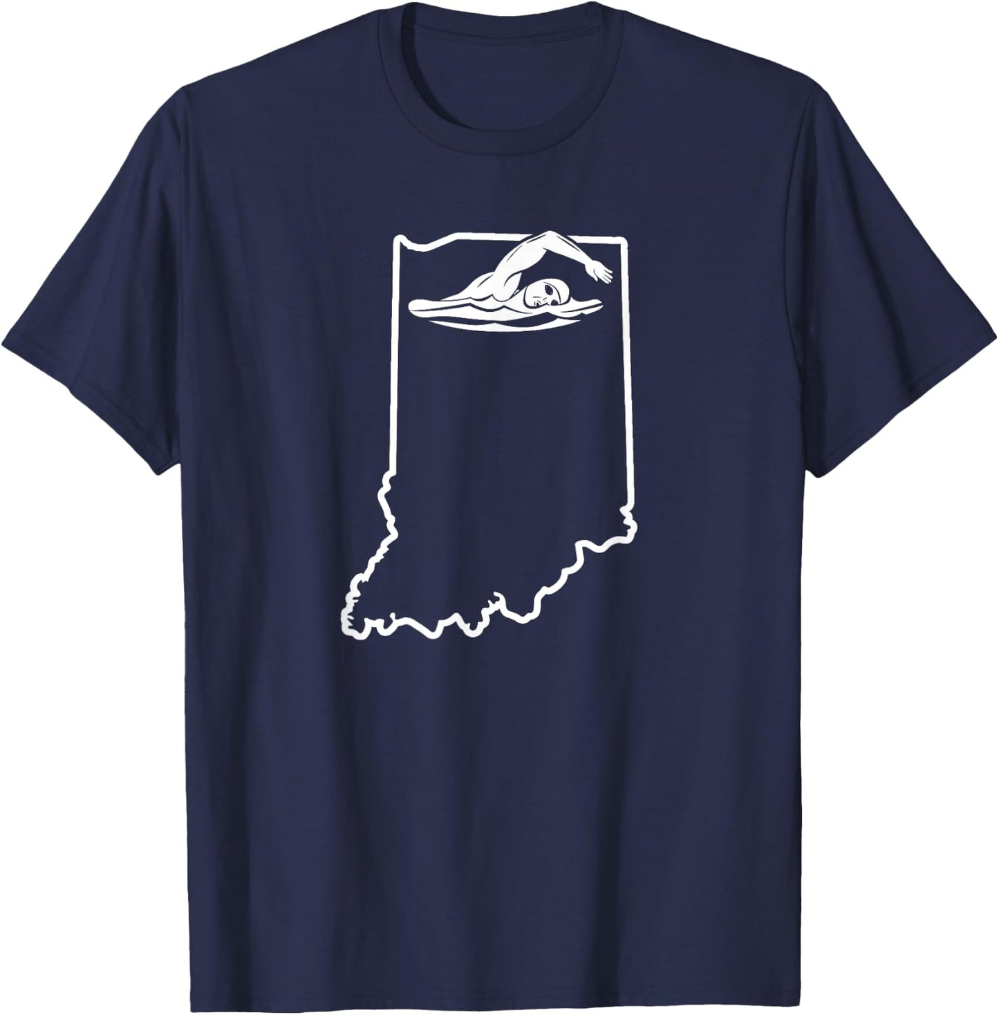 Indiana Swimming Swim Team Shirt Indiana Swimmer Stuff T-Shirt - T-Shirt | Navy
