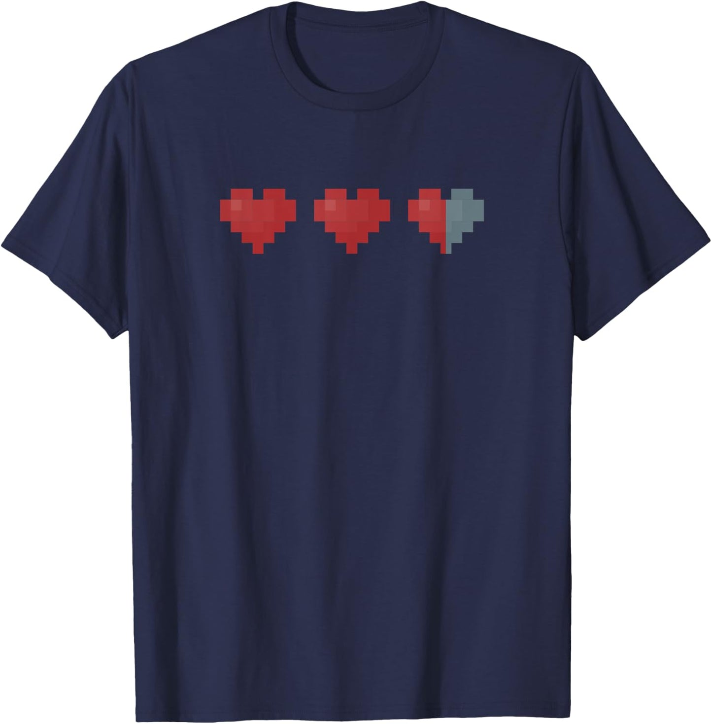 Retro Gaming Shirt Mine Heart Craft Gamer Gift Adult Kids T-Shirt - T-Shirt | Navy