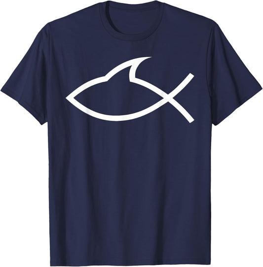 Shark Christian fish T-Shirt - T-Shirt | Navy