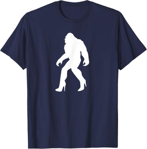 YASSQUATCH Bigfoot & Sasquatch In High Heels Sassy Girl T-Shirt - T-Shirt | Navy