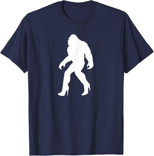 YASSQUATCH Bigfoot & Sasquatch In High Heels Sassy Girl T-Shirt - T-Shirt | Navy