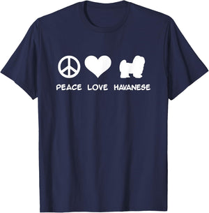 Peace, Love, Havanese T-Shirt - T-Shirt | Navy