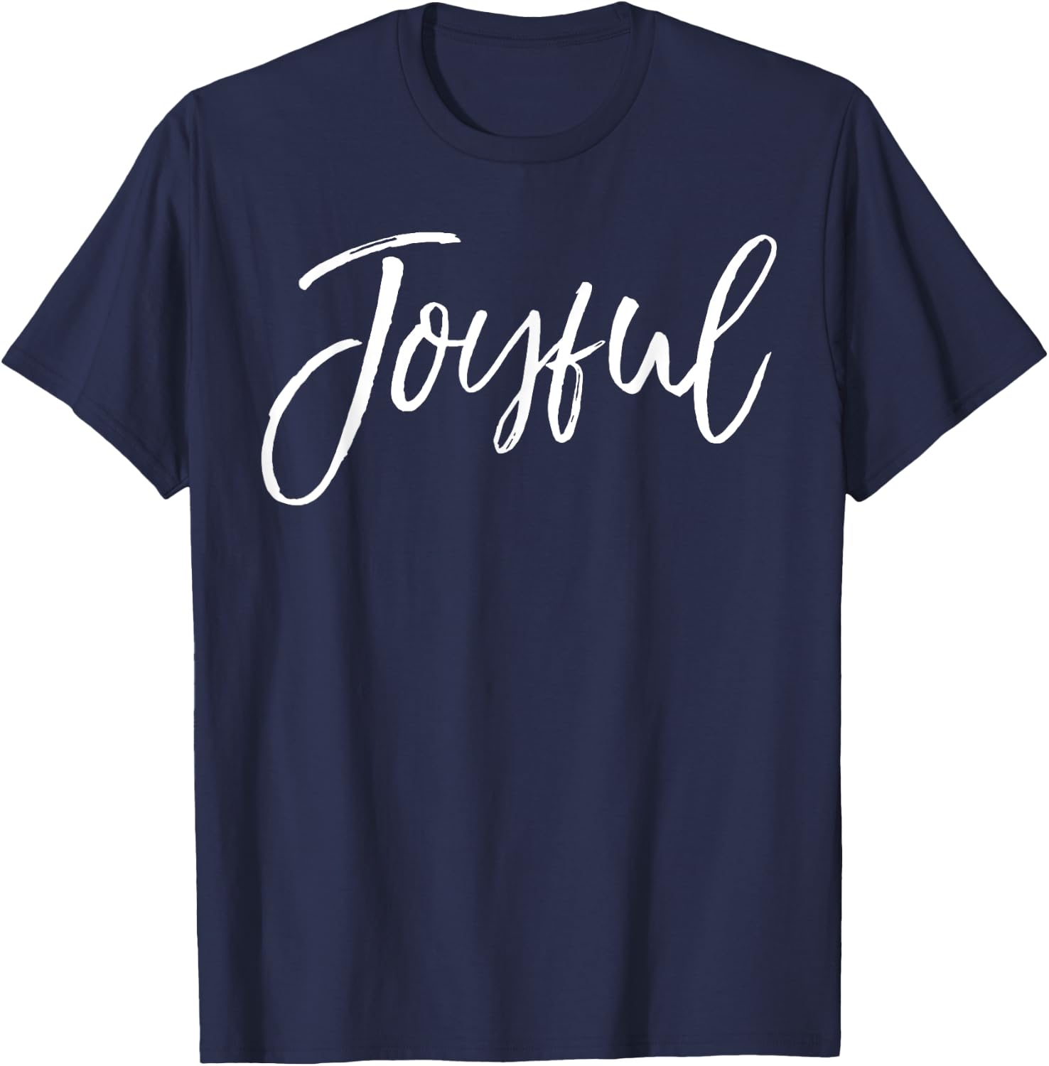Joyful Shirt Calligraphy Script Joy Vintage Christian T-Shirt - T-Shirt | Navy