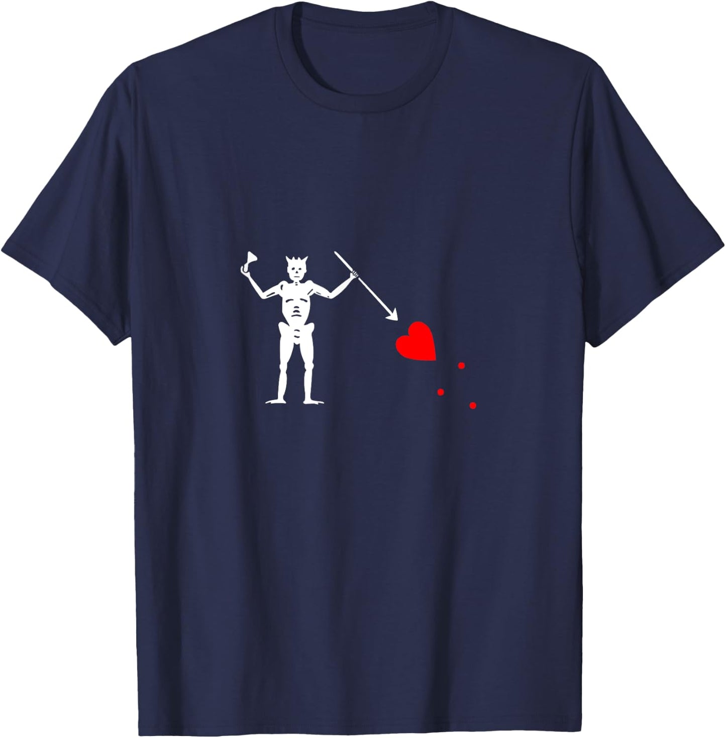 Blackbeard Flag , Bleackbeard Pirate Flag Shirt T-Shirt - T-Shirt | Navy