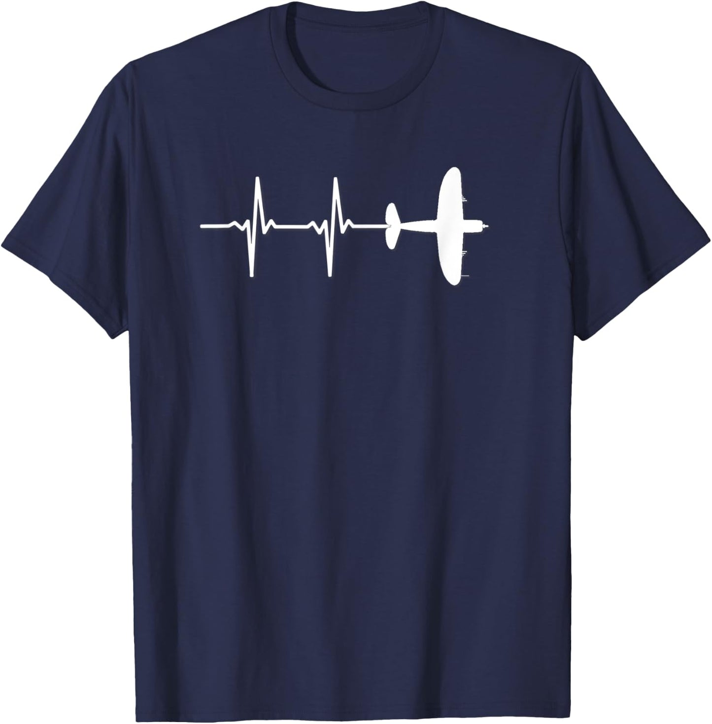 EKG Warbird P-47 Thunderbolt Fighter Airplane T-Shirt - T-Shirt | Navy