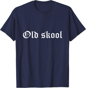 Old Skool Music Medieval Old English T-Shirt - T-Shirt | Navy