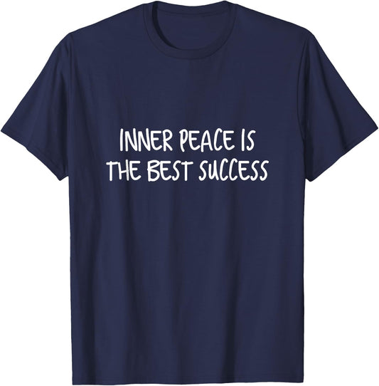Inspirational Yoga Gift Inner Peace Meditation T-Shirt - T-Shirt | Navy