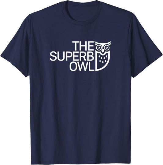 The Superb Owl Apparel - Owl Bird - -Adults, Kids - Black - Small - Short Sleeve T-Shirt - T-Shirt | Navy