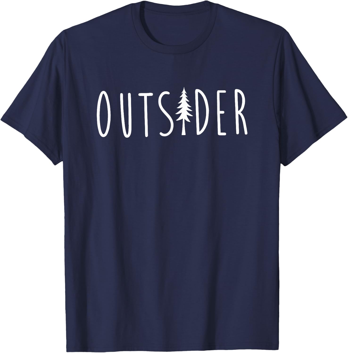Outsider Pine Tree Nature Wilderness Adventure T-Shirt - T-Shirt | Navy