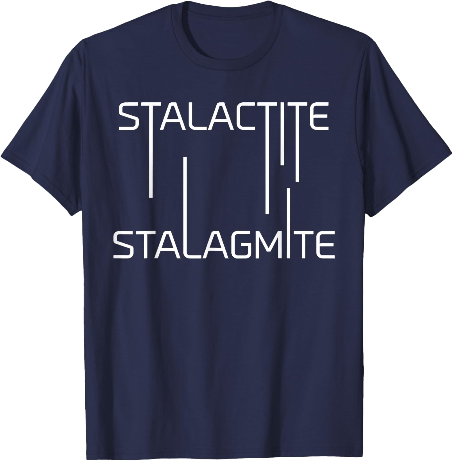 Stalactite Stalagmite Cave Explorer Spelunker T-Shirt - T-Shirt | Navy