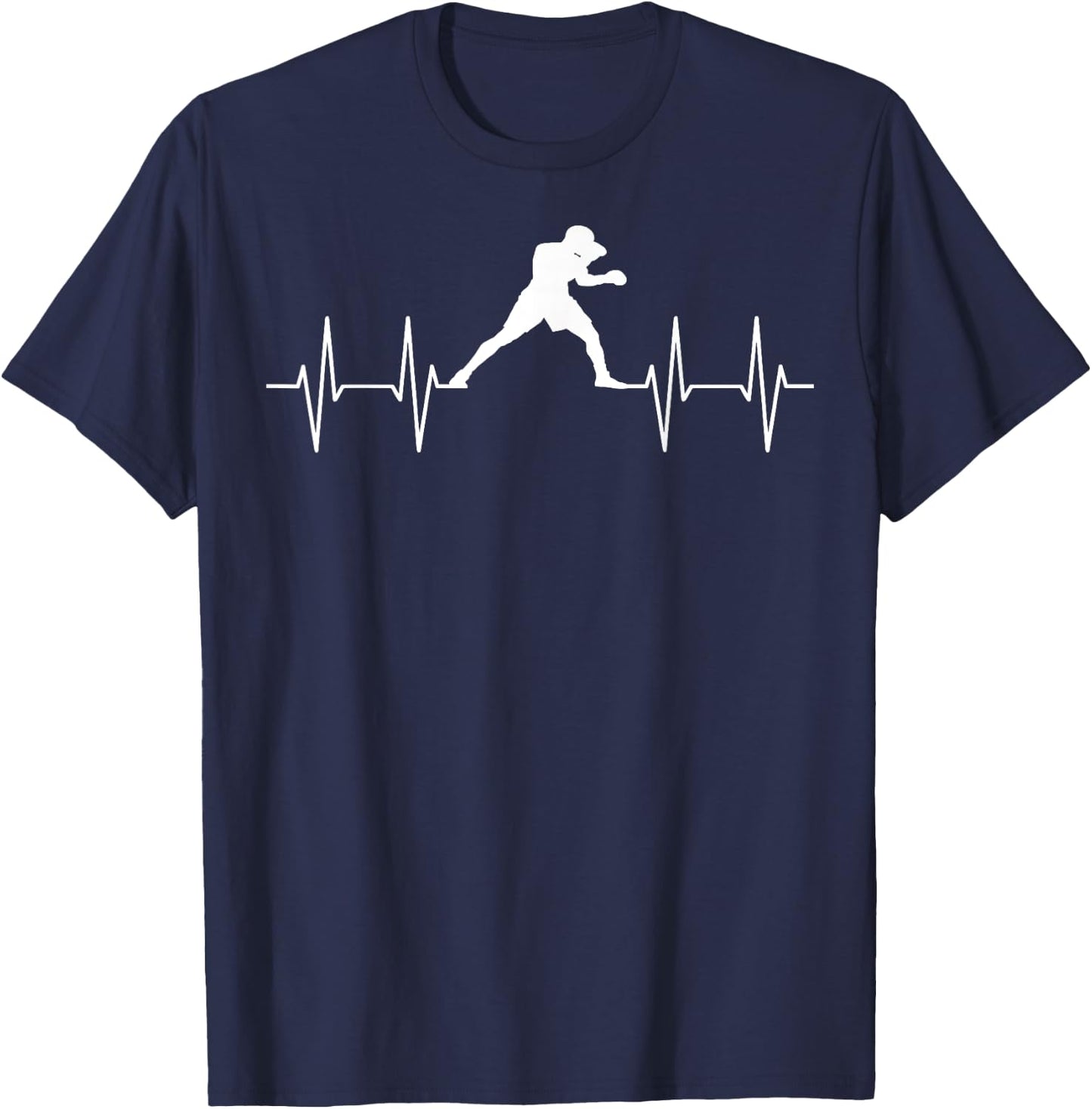 Heartbeat Boxing Funny Boxer Gift Graphic T-Shirt - T-Shirt | Navy