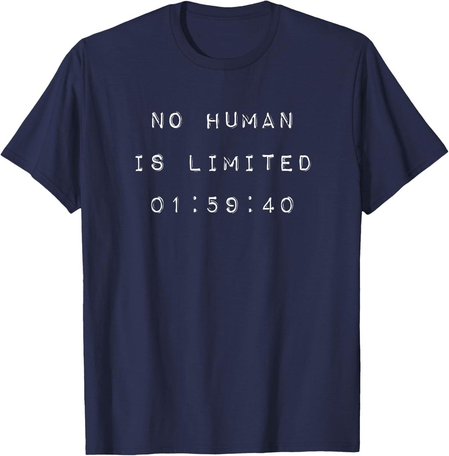 No Human Is Limited 1:59 T-Shirt - T-Shirt | Navy