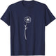 Minimalistic Botanical Flower Flowers Plants T-Shirt - T-Shirt | Navy