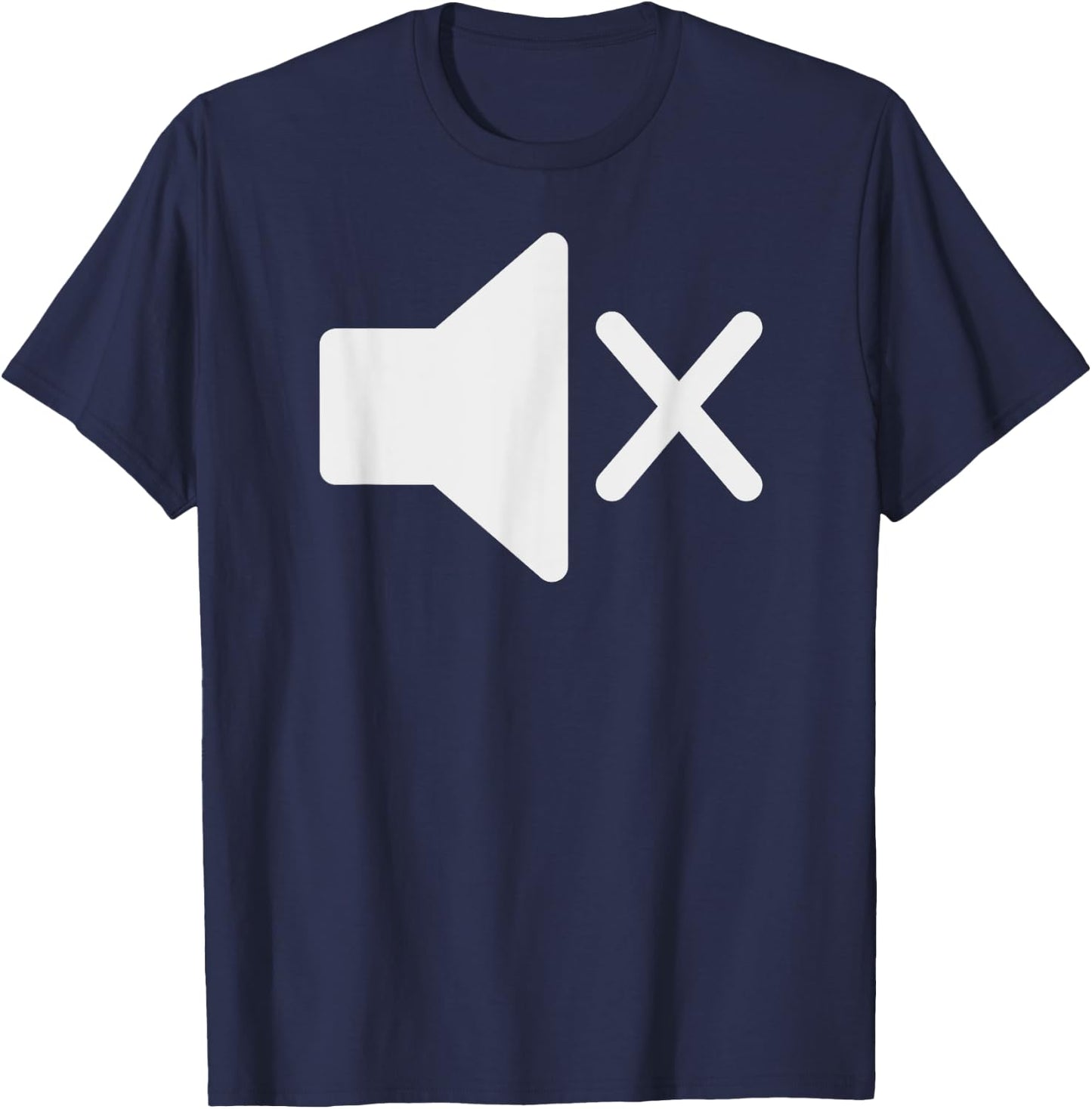 Mute Symbol - Funny for Deaf Mute or Introverts T-Shirt - T-Shirt | Navy