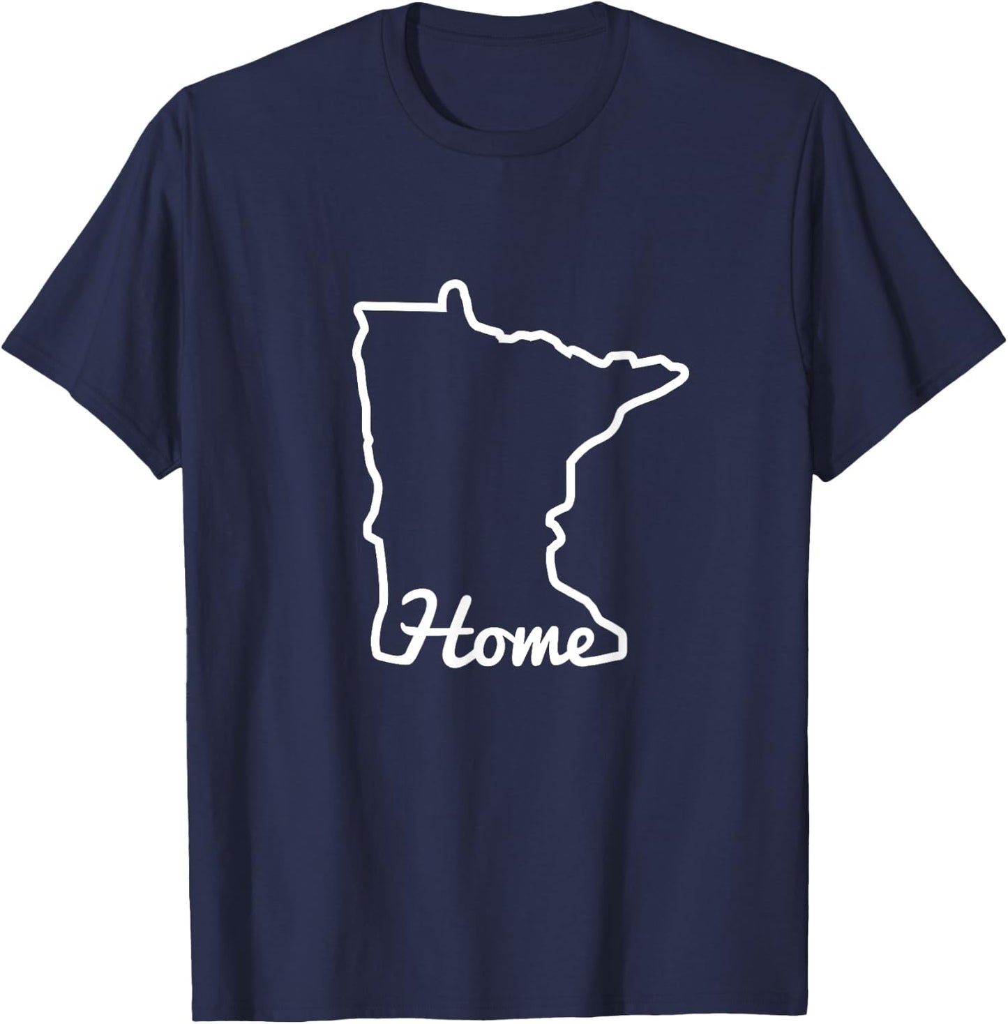 Minnesota Home MN State Map Native Minnesotan T-Shirt - T-Shirt | Navy