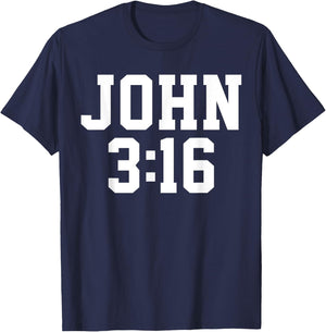 Christian John 3:16 Gift Bible Verse T-Shirt - T-Shirt | Navy