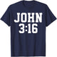 Christian John 3:16 Gift Bible Verse T-Shirt - T-Shirt | Navy
