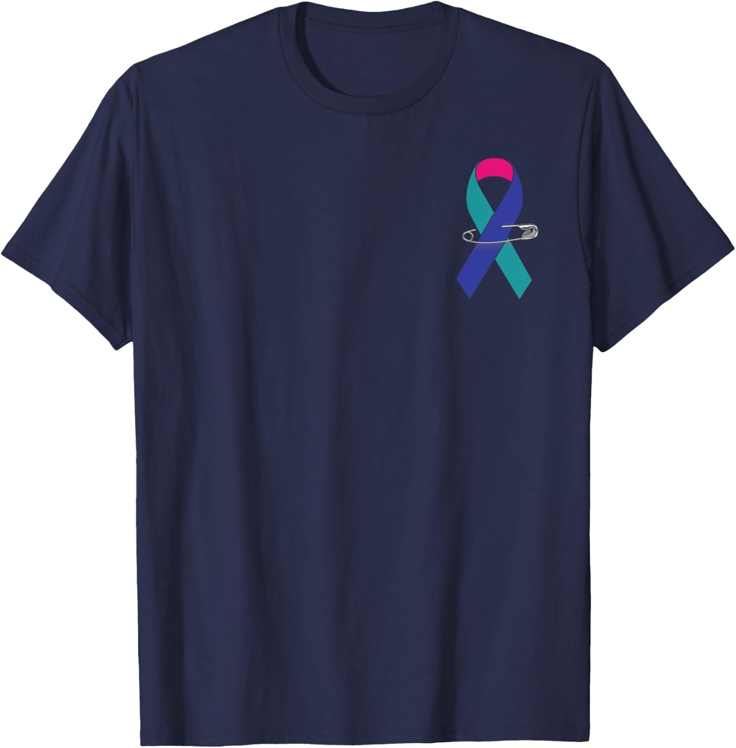 Thyroid Cancer Awareness Walk Support Ribbon T-Shirt - T-Shirt | Navy