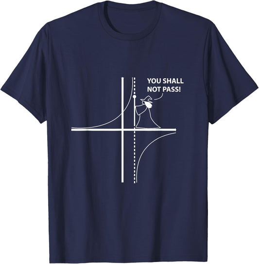Function Asymptote Geek Math Pun Teacher T-Shirt - T-Shirt | Navy