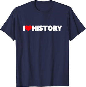 I Love (Heart) History T-Shirt - T-Shirt | Navy