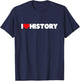 I Love (Heart) History T-Shirt - T-Shirt | Navy