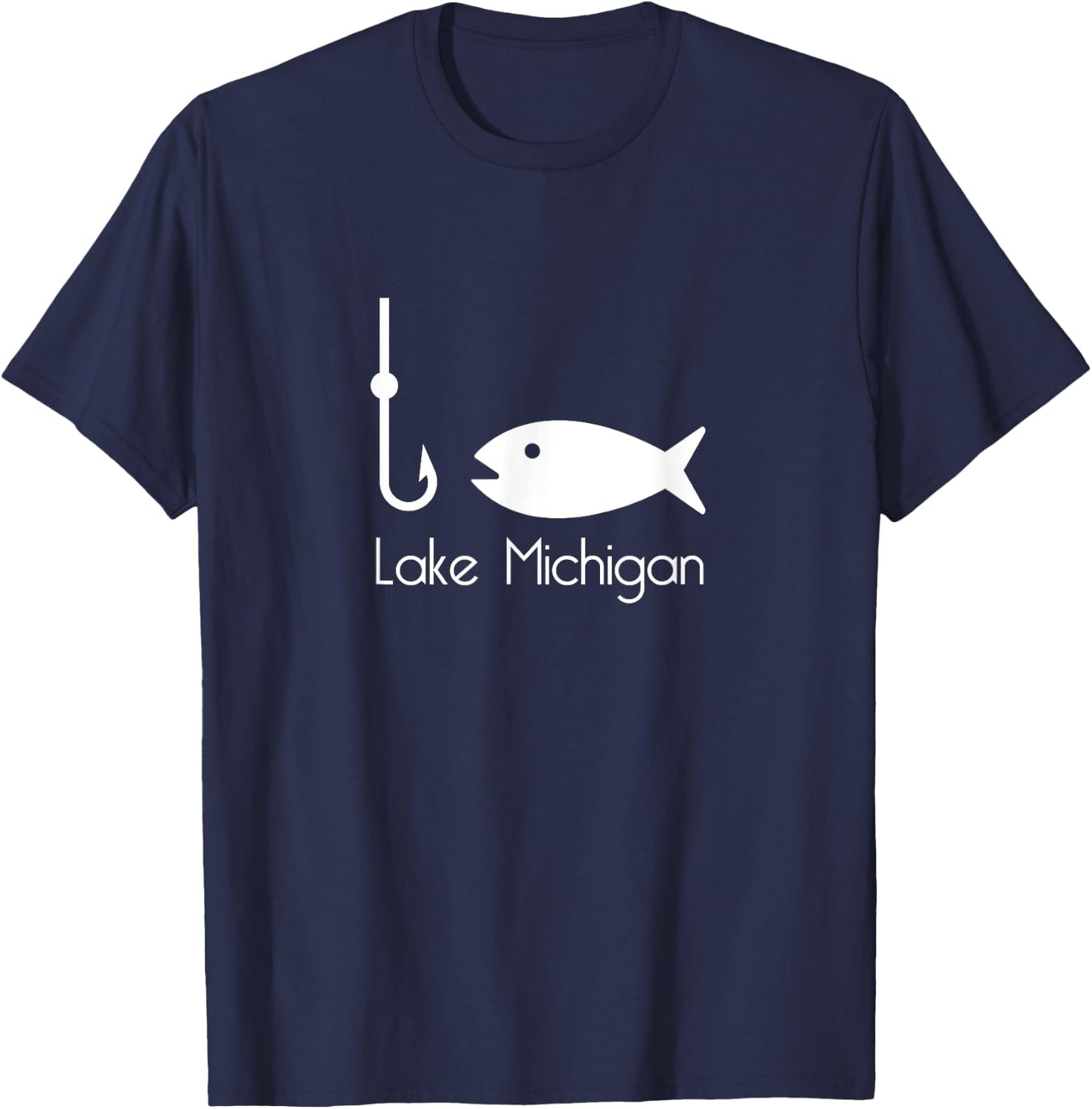 Lake Michigan Fishing - Chicago T-Shirt - T-Shirt | Navy