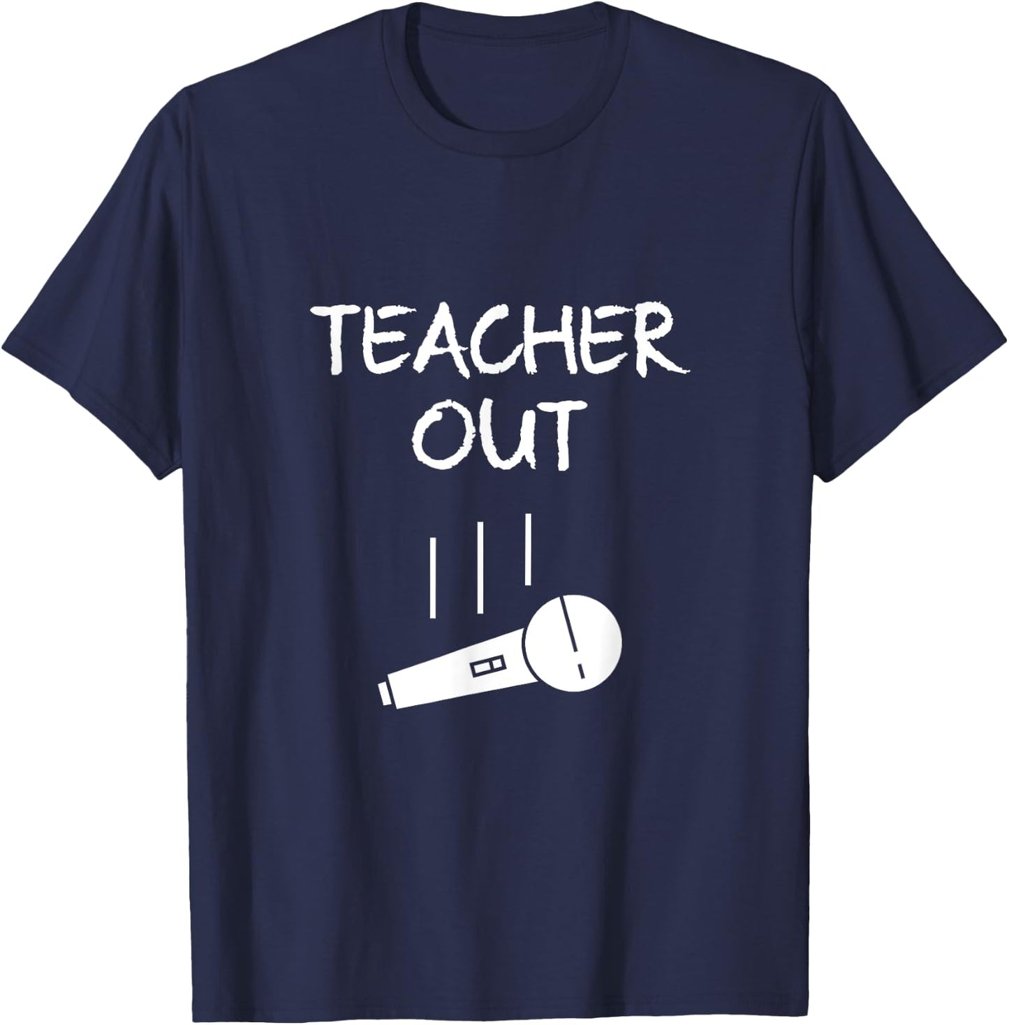 Retired Teacher Out Mic Drop Retirement End Of School Year T-Shirt - T-Shirt | Navy