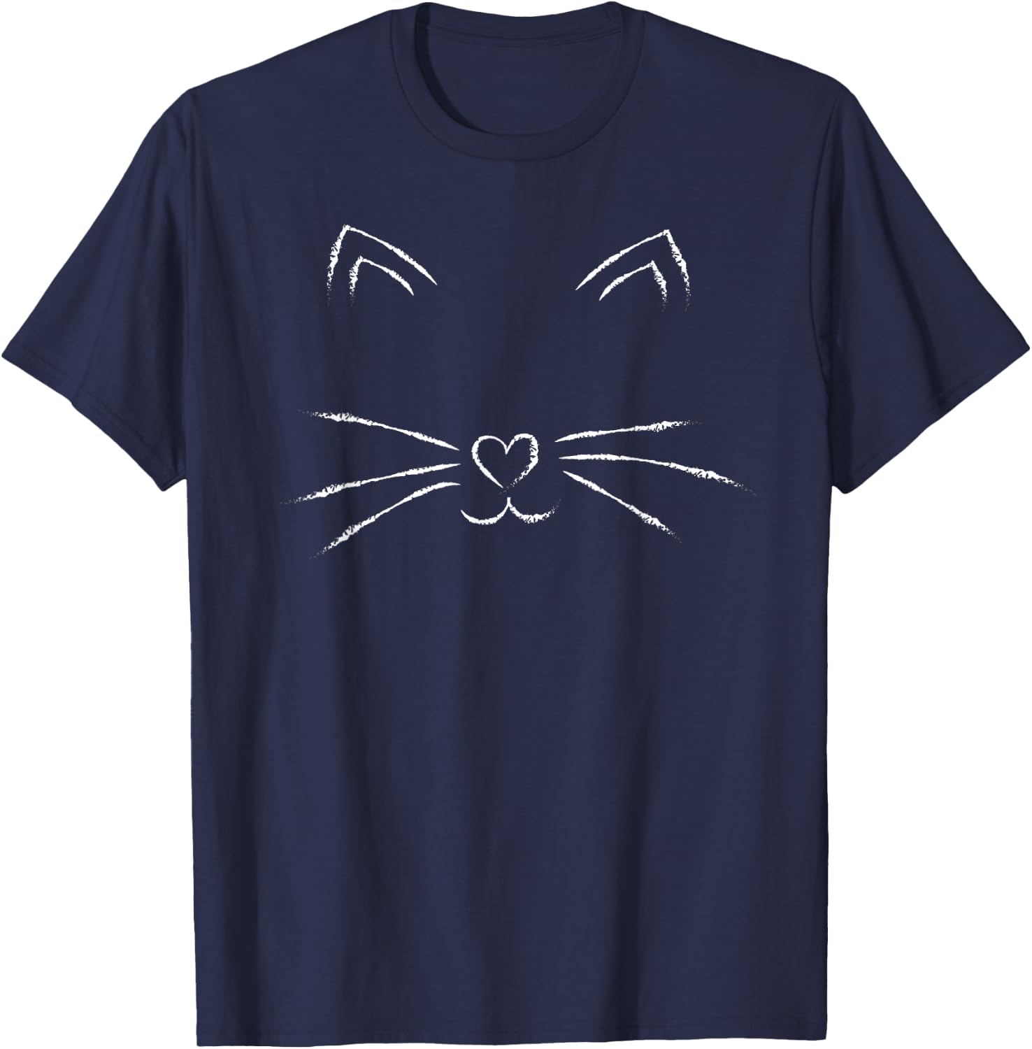 Cute Black Cat Face , Halloween Kitten Costume Women Kids T-Shirt - T-Shirt | Navy