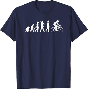 Evolution Of A Cyclist - Funny Cycling T-Shirt - T-Shirt | Navy