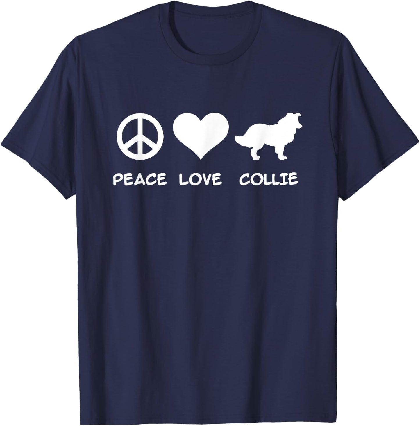 Peace, Love, Collie T-Shirt - T-Shirt | Navy
