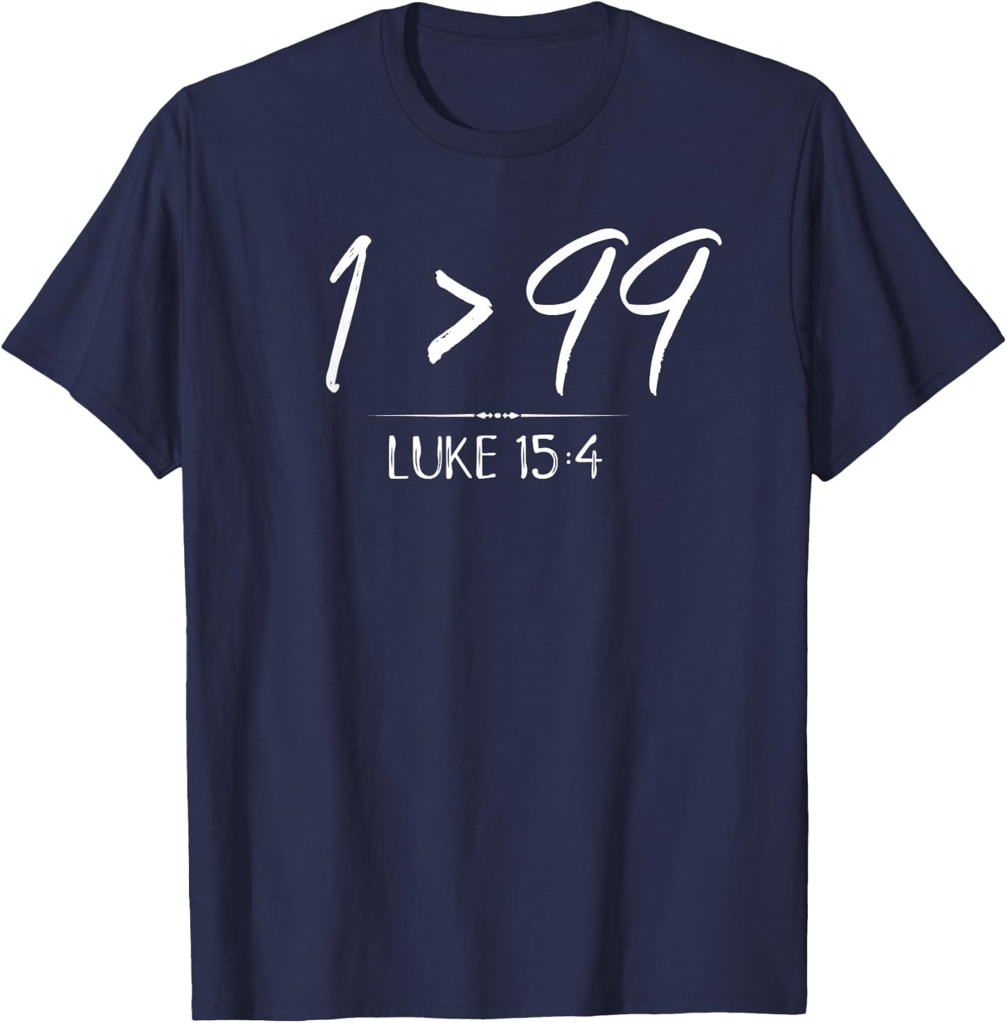 He Left The 99 To Rescue Me Christian Shirt Luke Sheep Gift T-Shirt - T-Shirt | Navy