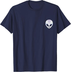 Fun Alien Head Cute Alien Funny UFO Women Men T-Shirt - T-Shirt | Navy