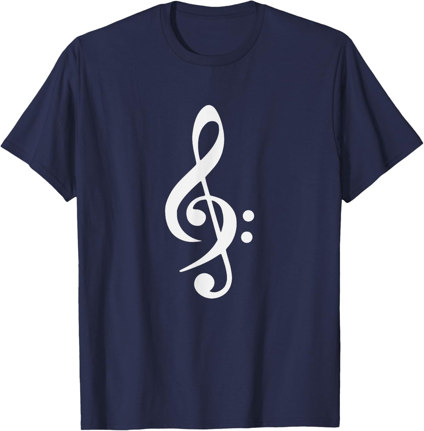 Bass Clef Cross Treble Clef Music Keys T-Shirt - T-Shirt | Navy