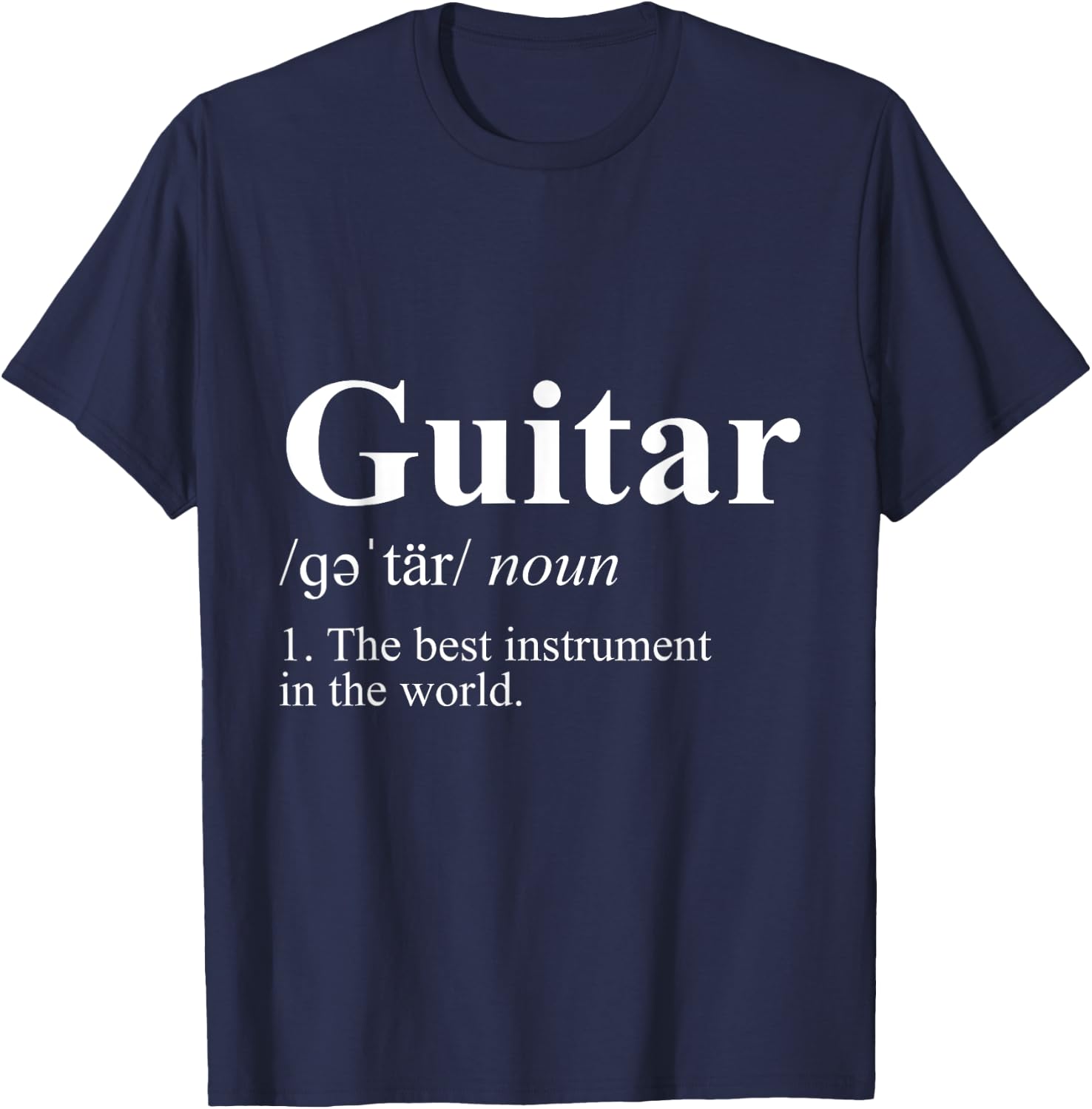 Music & Gift Men's Guitar Black Small Short Sleeve Classic Fit Cotton 65% Polyester 35% T-Shirt - T-Shirt | Navy