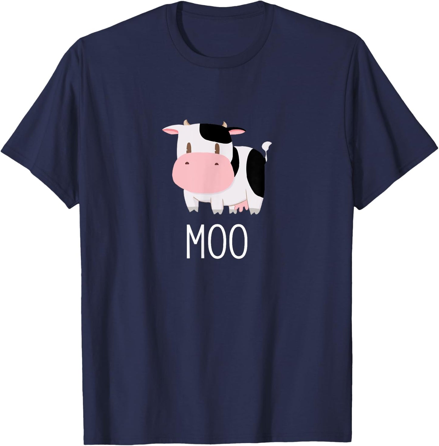 Cute Cow Moo Farm Animals Funny Farmer Cool Humor Novelty T-Shirt - T-Shirt | Navy
