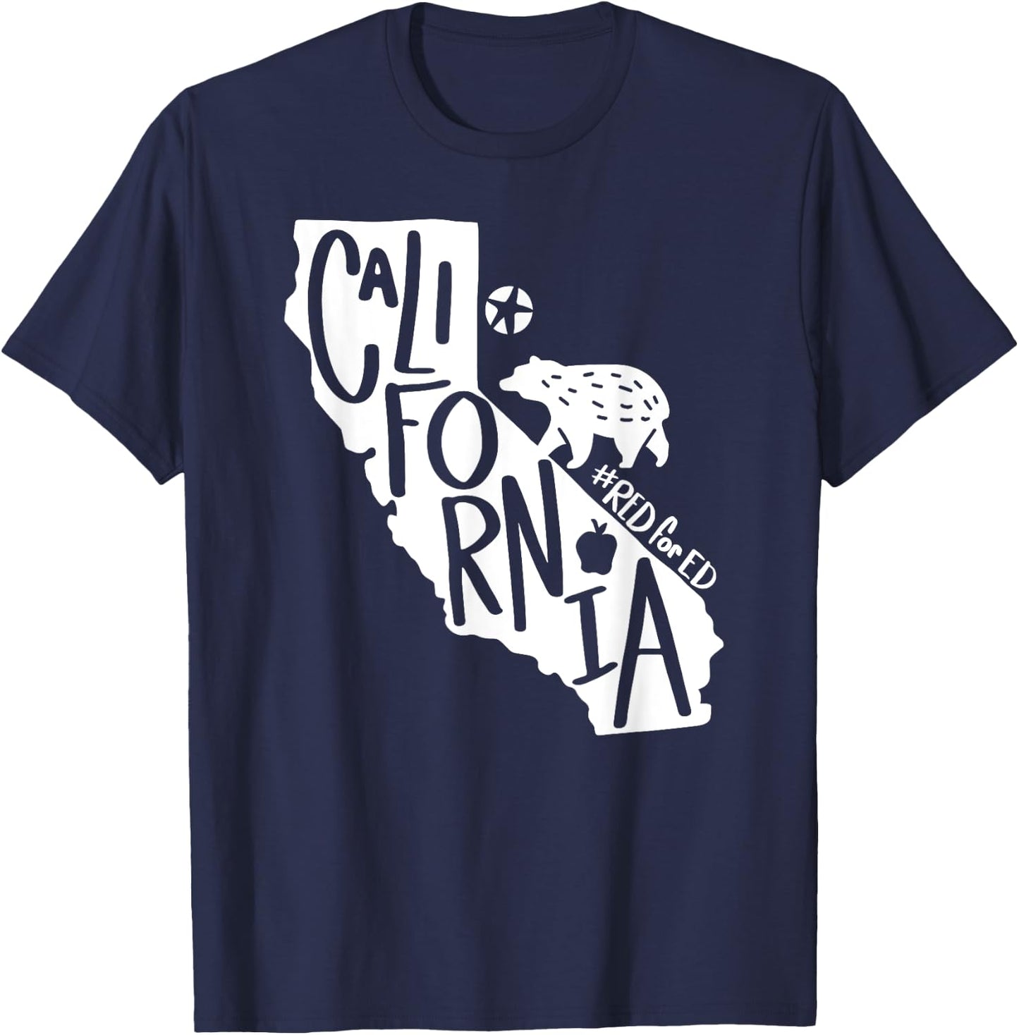 Red For Ed California State Teachers Protest March Strike Women Kids T-Shirt - T-Shirt | Navy