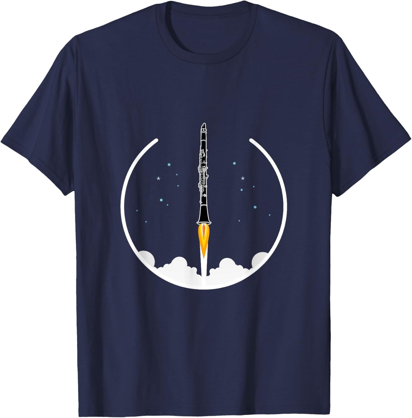 Funny Clarinet Rocket, Concert Band, Marching Band T-Shirt - T-Shirt | Navy