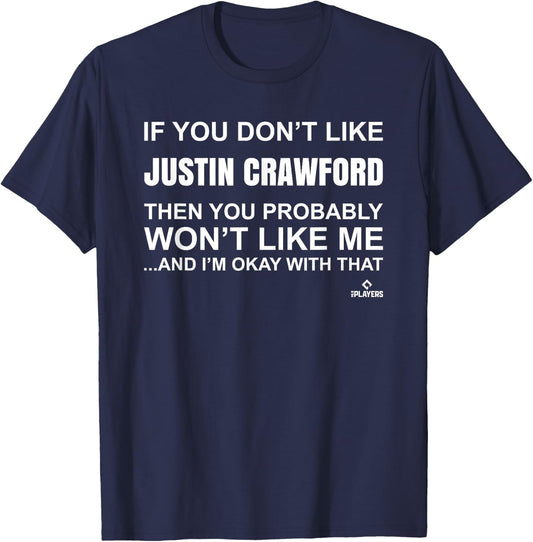 Justin Crawford Prospect Baseball Fan Gear T-Shirt - T-Shirt | Navy