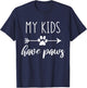 My Kids Have Paws Arrow Pawprint Dog and Cat Mom Saying T-Shirt - T-Shirt | Navy