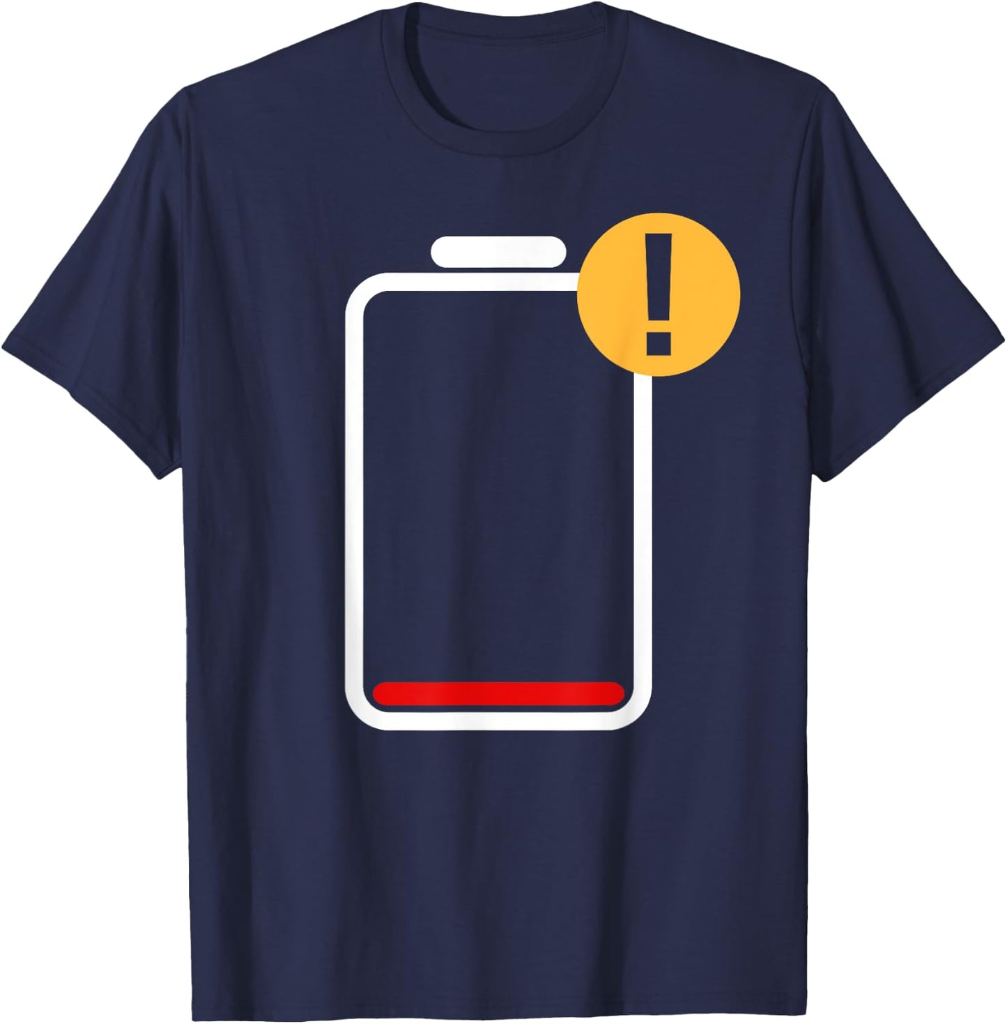 Cool Low Battery Halloween Costume | Funny Lazy DIY Gift T-Shirt - T-Shirt | Navy