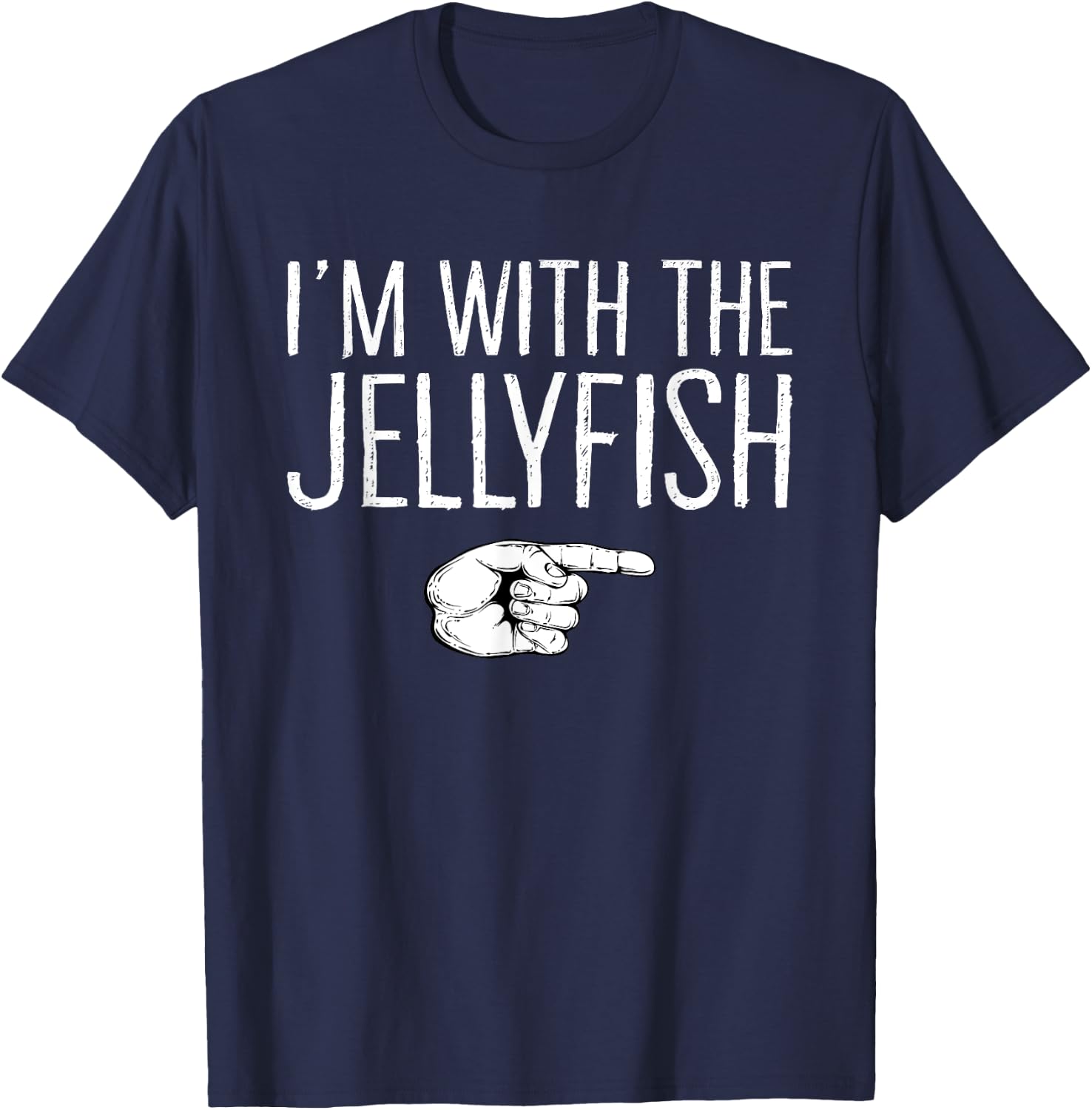 I'm With The Jellyfish Matching Costume Lazy Halloween Party T-Shirt - T-Shirt | Navy