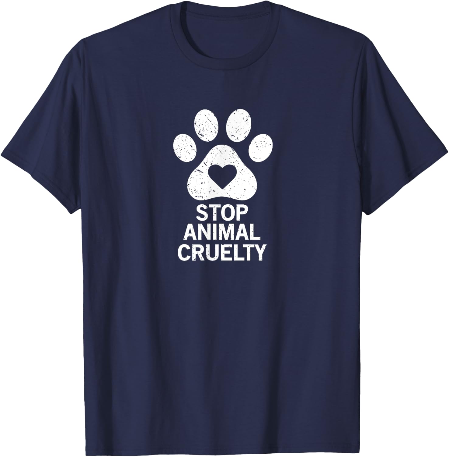 Stop Animal Cruelty Cause T-Shirt - T-Shirt | Navy