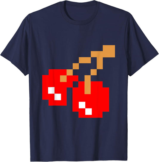 Retro Arcade Game Cherries Funny 80s arcade video game T-Shirt - T-Shirt | Navy